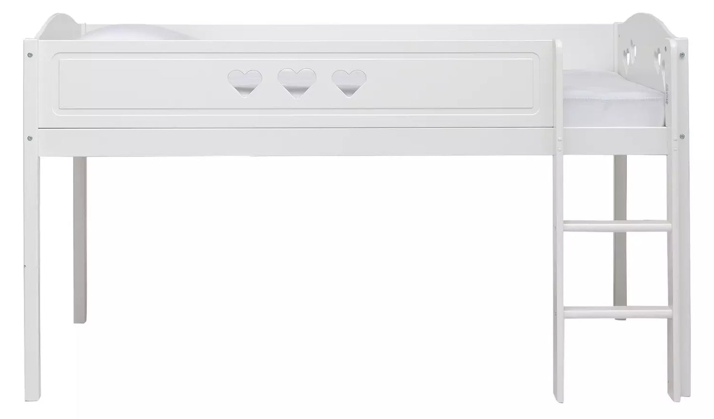 Mia Mid Sleeper Bed Frame - White